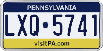 PA license plate LXQ5741