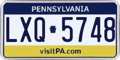 PA license plate LXQ5748