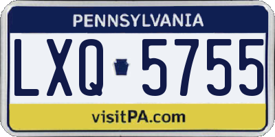 PA license plate LXQ5755