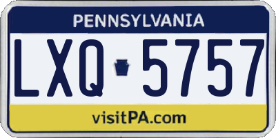 PA license plate LXQ5757