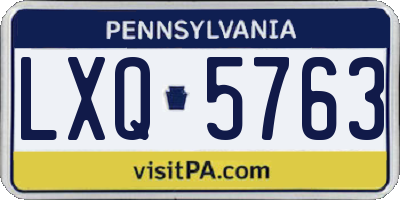 PA license plate LXQ5763