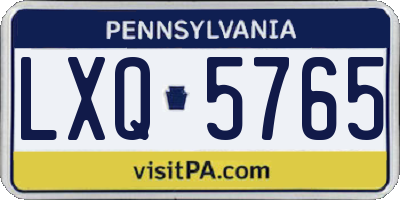 PA license plate LXQ5765
