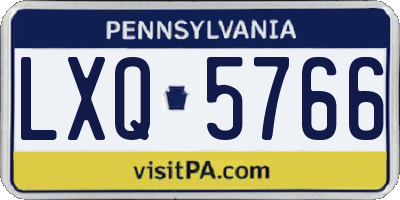 PA license plate LXQ5766