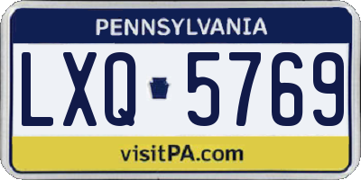 PA license plate LXQ5769