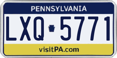 PA license plate LXQ5771
