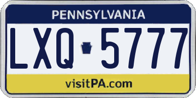 PA license plate LXQ5777