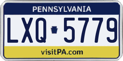 PA license plate LXQ5779