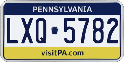 PA license plate LXQ5782