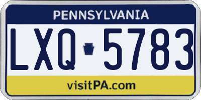 PA license plate LXQ5783
