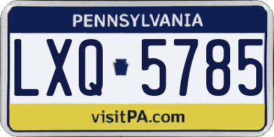 PA license plate LXQ5785