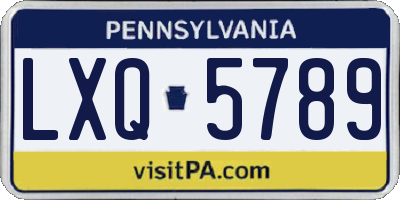 PA license plate LXQ5789