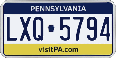 PA license plate LXQ5794