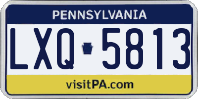 PA license plate LXQ5813