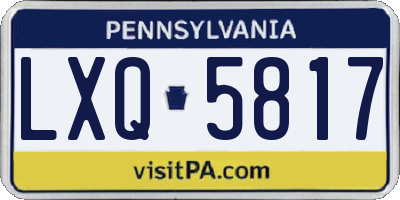 PA license plate LXQ5817