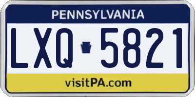 PA license plate LXQ5821