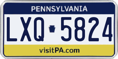 PA license plate LXQ5824