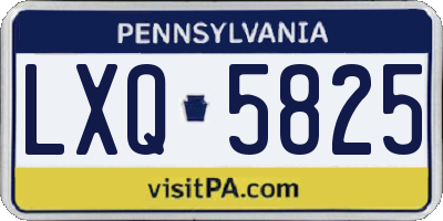 PA license plate LXQ5825