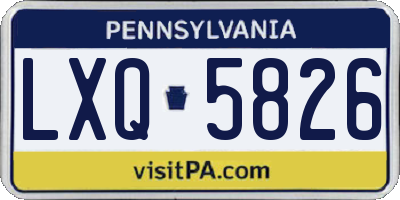 PA license plate LXQ5826