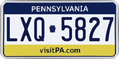 PA license plate LXQ5827