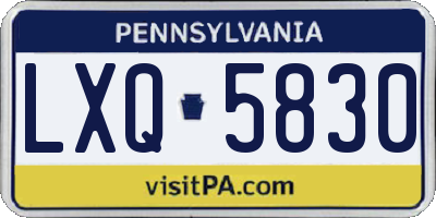 PA license plate LXQ5830