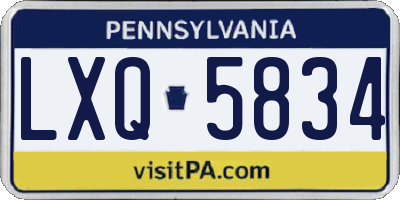 PA license plate LXQ5834