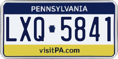 PA license plate LXQ5841
