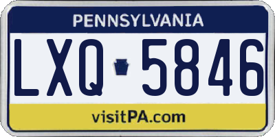 PA license plate LXQ5846
