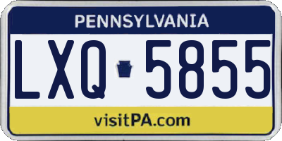 PA license plate LXQ5855