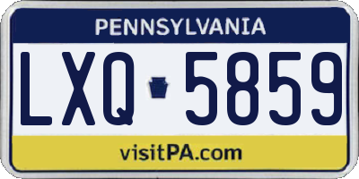 PA license plate LXQ5859