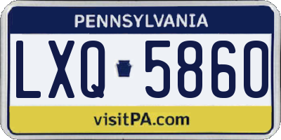 PA license plate LXQ5860