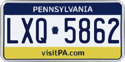 PA license plate LXQ5862