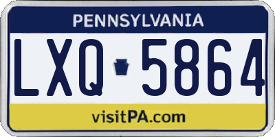 PA license plate LXQ5864