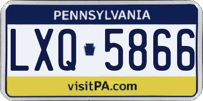 PA license plate LXQ5866