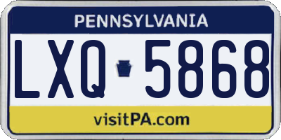 PA license plate LXQ5868