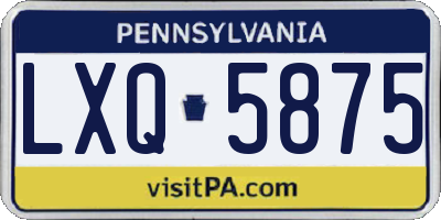 PA license plate LXQ5875