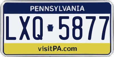 PA license plate LXQ5877