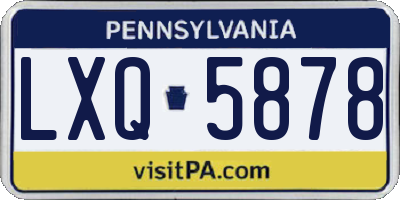 PA license plate LXQ5878