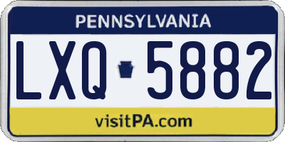 PA license plate LXQ5882