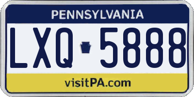 PA license plate LXQ5888