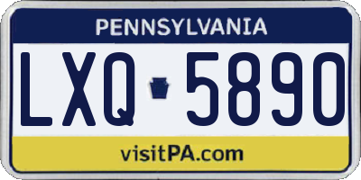 PA license plate LXQ5890