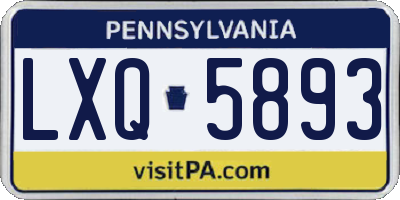PA license plate LXQ5893