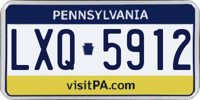 PA license plate LXQ5912