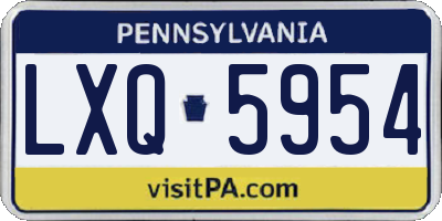 PA license plate LXQ5954