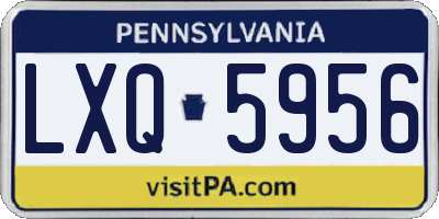 PA license plate LXQ5956