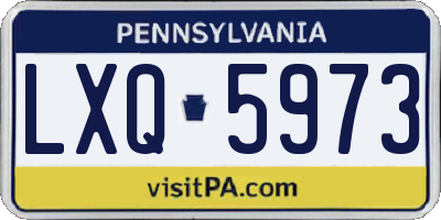 PA license plate LXQ5973