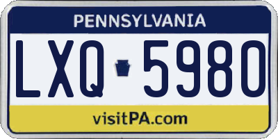 PA license plate LXQ5980