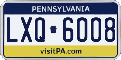 PA license plate LXQ6008