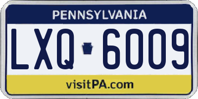 PA license plate LXQ6009