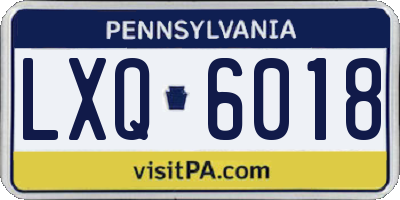 PA license plate LXQ6018