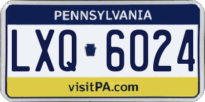 PA license plate LXQ6024